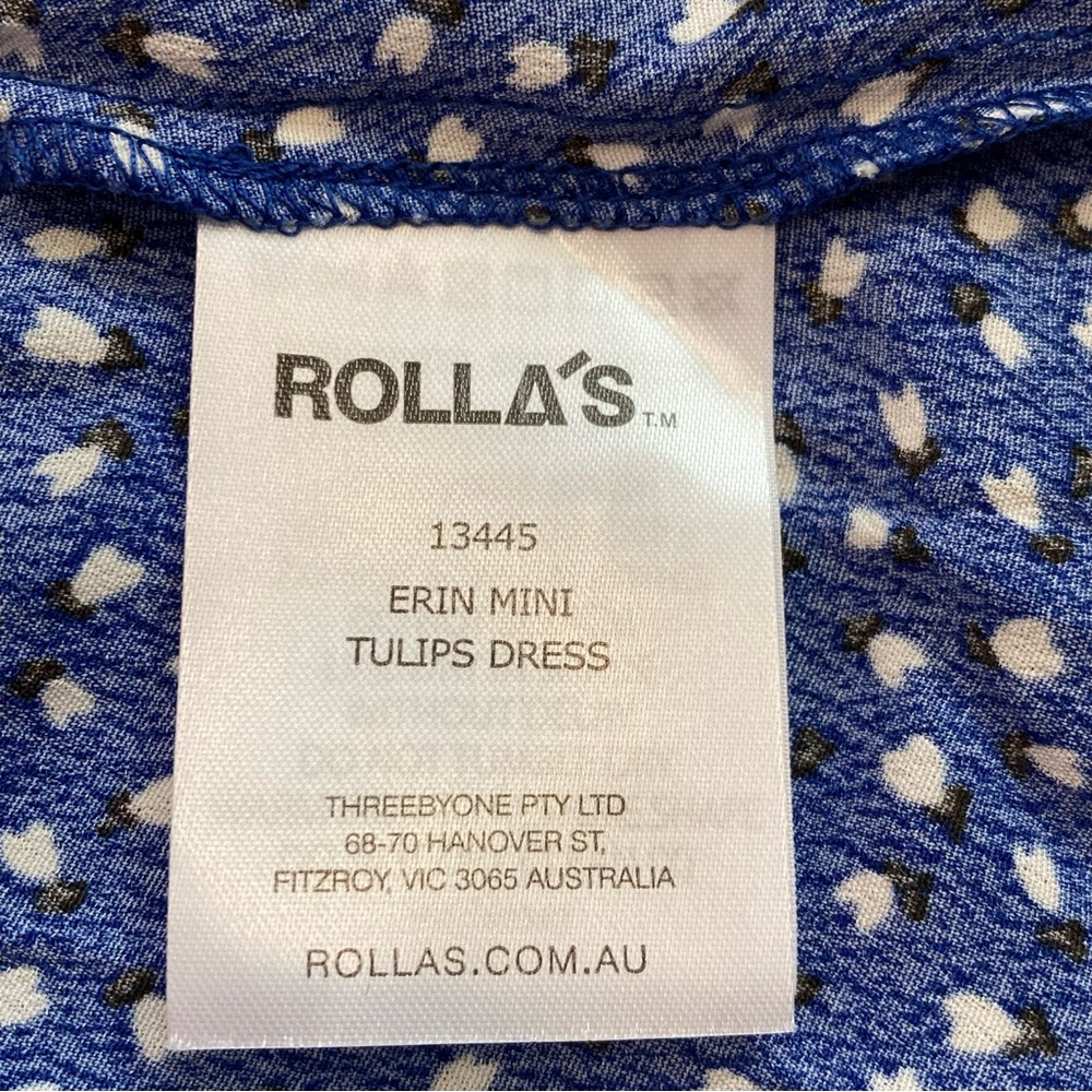 New Rolla’s Erin Mini Tulips Button Front Short Sleeves Fit Flare Dress - Picture 12 of 13